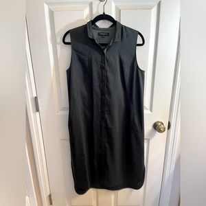 Lafayette 148 New York Olive Green Dress with Satin Accents in Size 8.